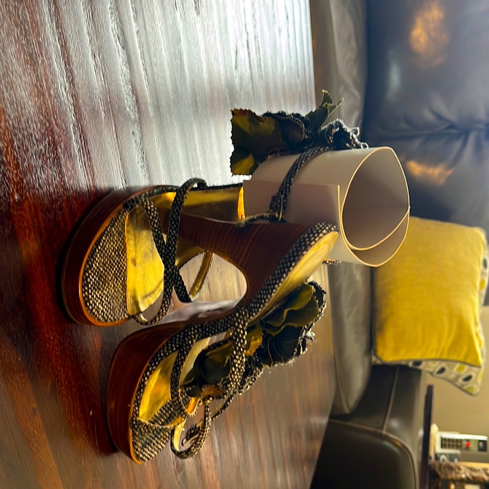 Shoes by Colin Stuart black, white and gold. Still good condition.